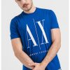 Тениска с уголемено лого ARMANI EXCHANGE