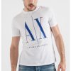 Тениска с уголемено лого ARMANI EXCHANGE