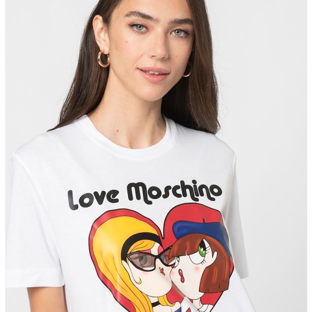 Тениска с фигурална щампа Love Moschino