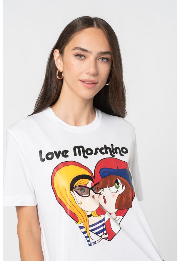 Тениска с фигурална щампа Love Moschino