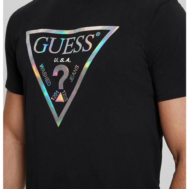 Тениска с холограмно лого GUESS JEANS