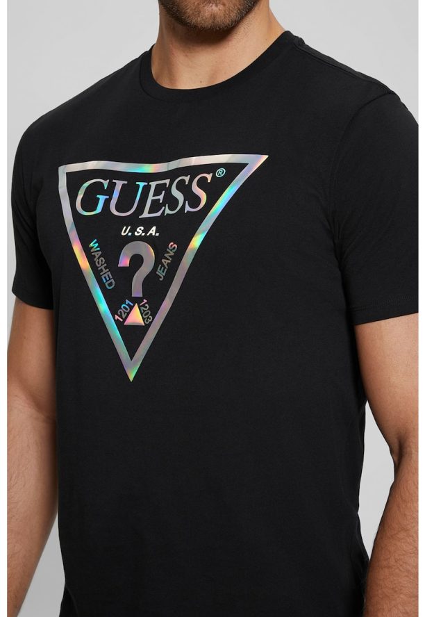 Тениска с холограмно лого GUESS JEANS