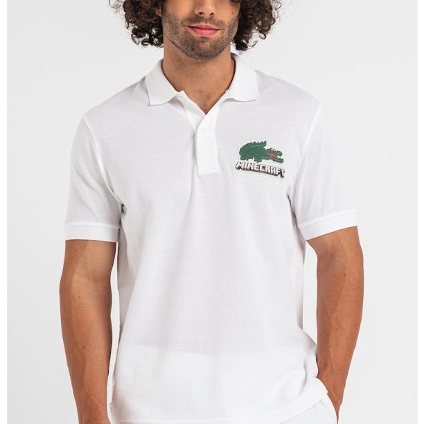 Тениска с яка и лого Lacoste