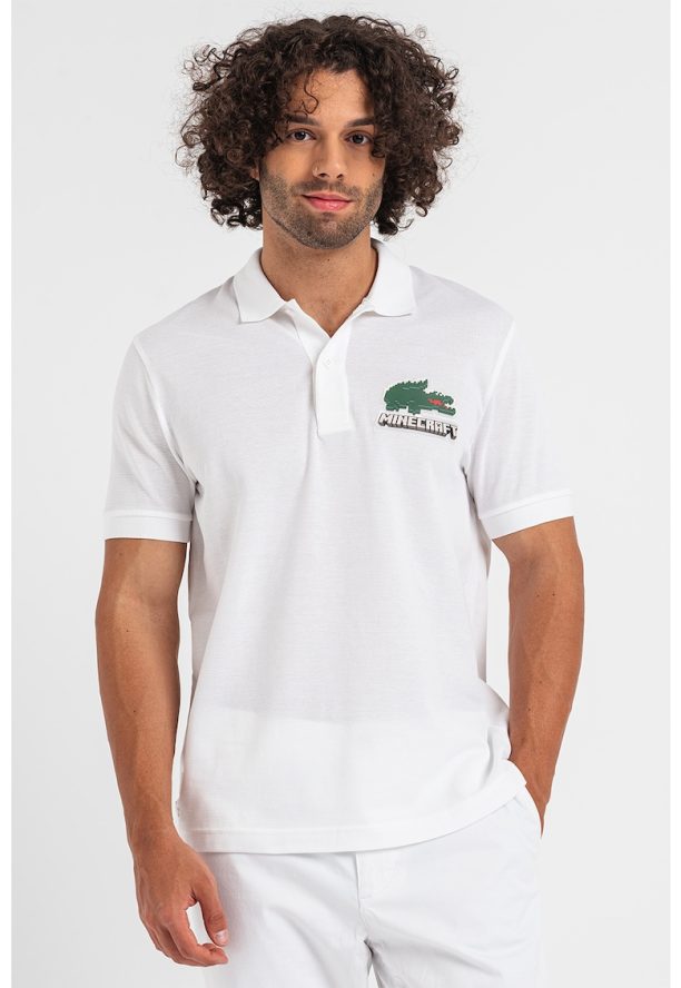 Тениска с яка и лого Lacoste