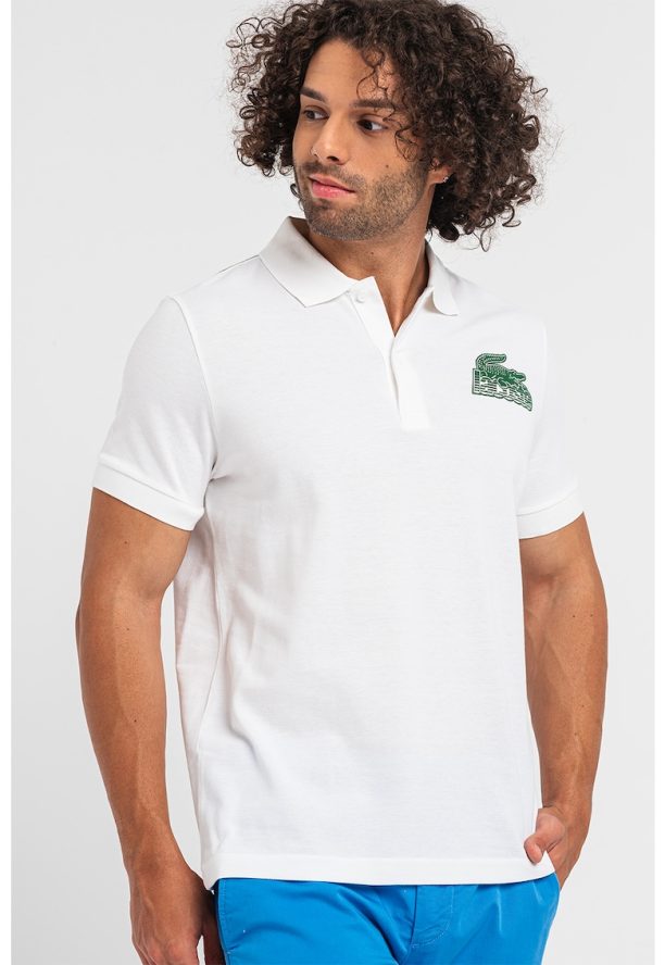 Тениска с яка и лого Lacoste