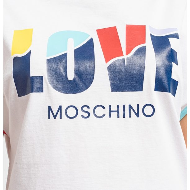 Тениска със свободна кройка и лого Love Moschino