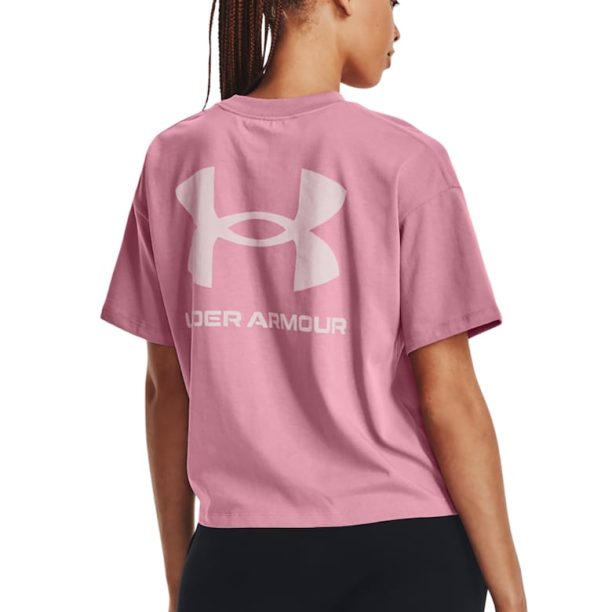 Уголемена фитнес тениска с лого Under Armour