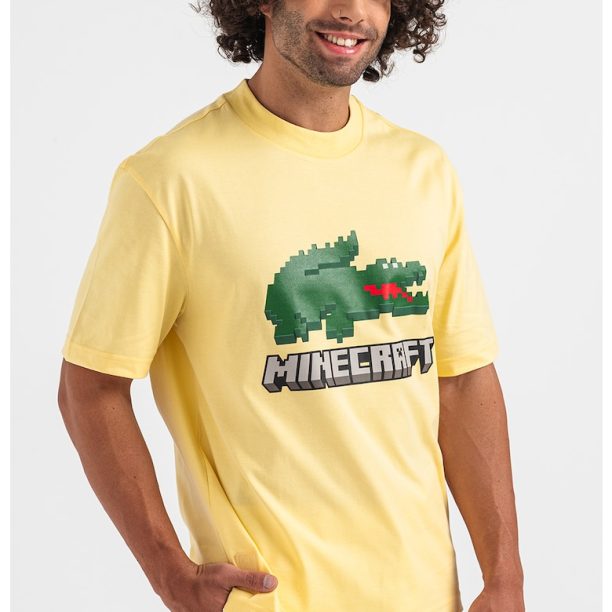 Унисекс тениска на лога Minecraft Lacoste