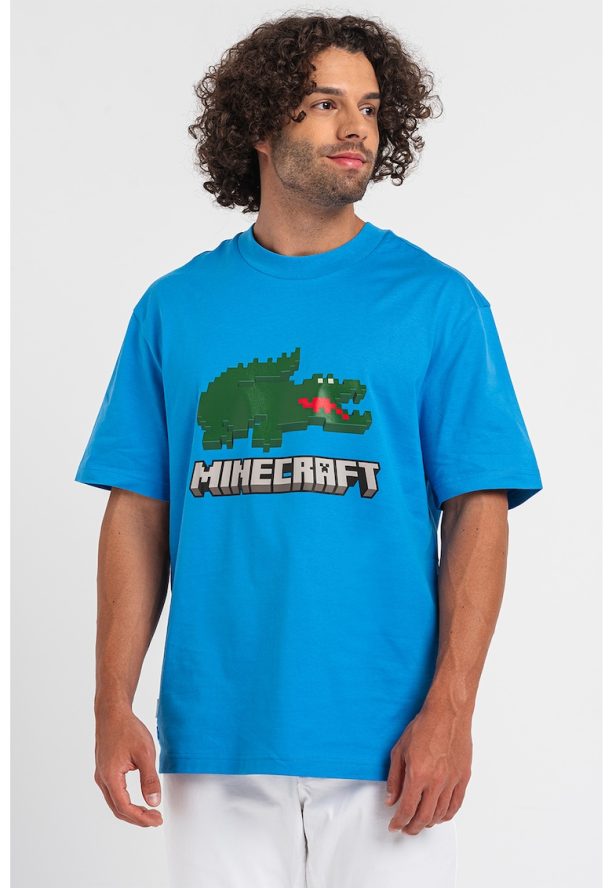 Унисекс тениска на лога Minecraft Lacoste