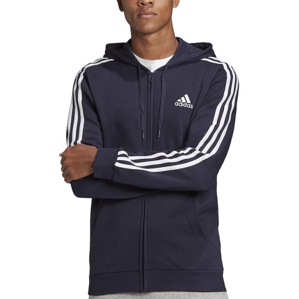 Худи Essentials с цип и 3 ивици adidas Sportswear