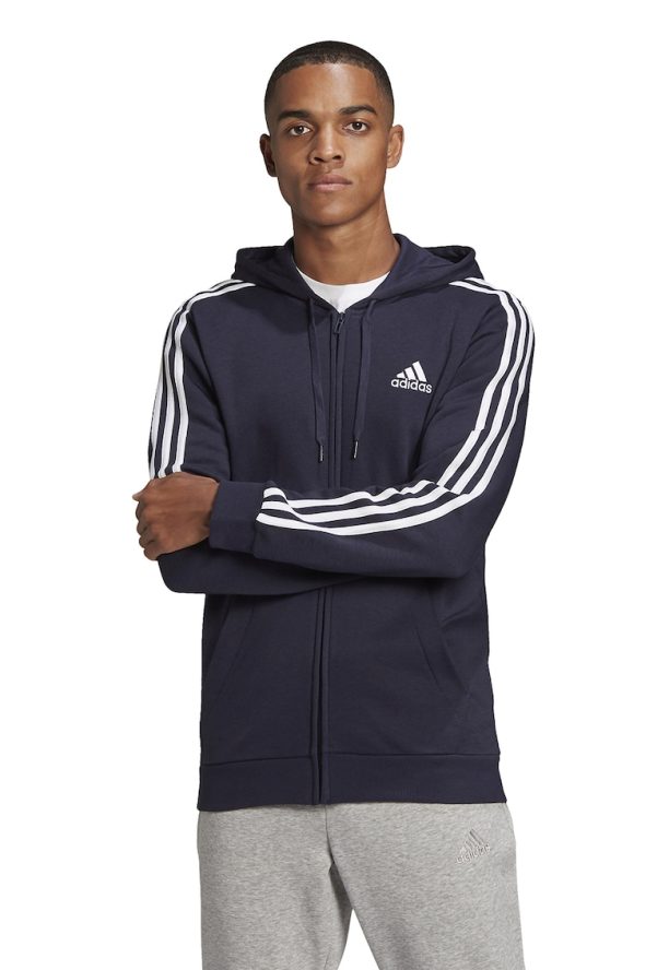 Худи Essentials с цип и 3 ивици adidas Sportswear