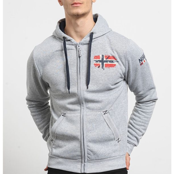 Худи Glacier с лого и скосени джобове Geographical Norway