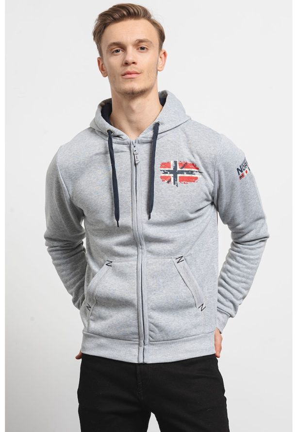 Худи Glacier с лого и скосени джобове Geographical Norway