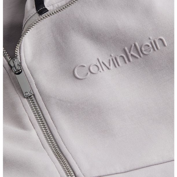 Худи с органичен памук и цип и лого CALVIN KLEIN