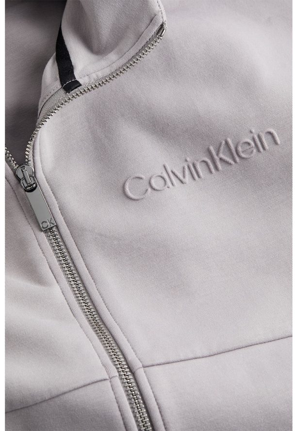 Худи с органичен памук и цип и лого CALVIN KLEIN