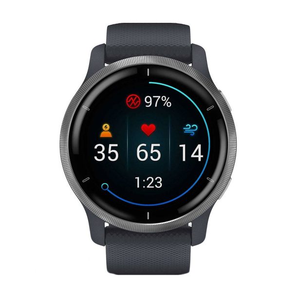 Оригинален Мъжки Часовник Garmin Venu 2 Silver/Graphite Blue 010-02430-10