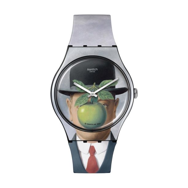 Оригинален Мъжки Часовник Swatch Le Fils De L' Homme By Rene Magritte SUOZ350