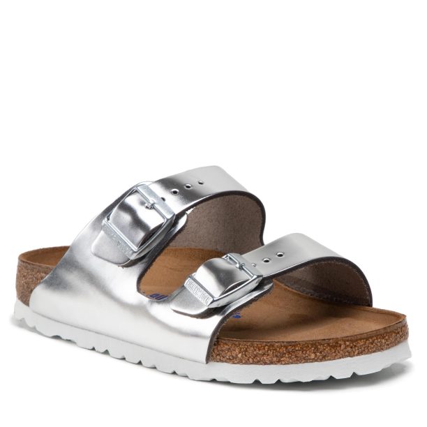 Чехли Birkenstock в Сребрист цвят