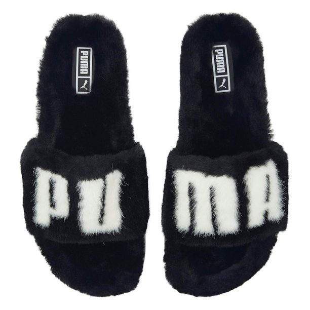 Чехли Fuzz с мъхест дизайн и лого Puma