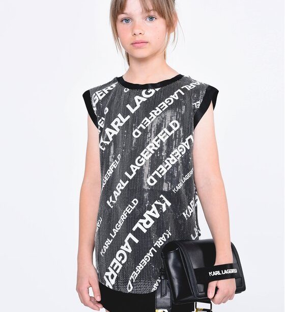 Елегантна рокля Karl Lagerfeld Kids за Момичета цена