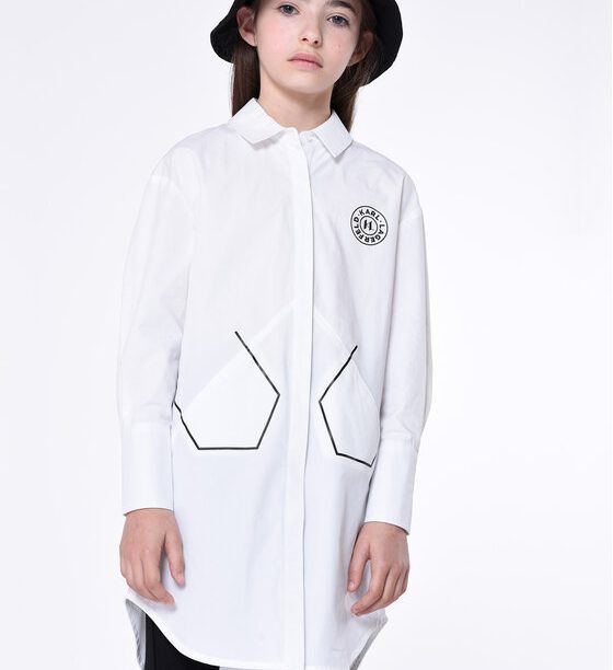 Рокля тип риза Karl Lagerfeld Kids за Момичета