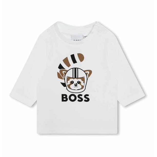 Блуза с лого и фигурален десен BOSS Kidswear