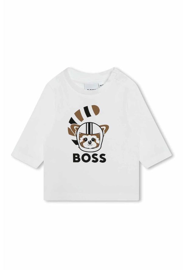 Блуза с лого и фигурален десен BOSS Kidswear