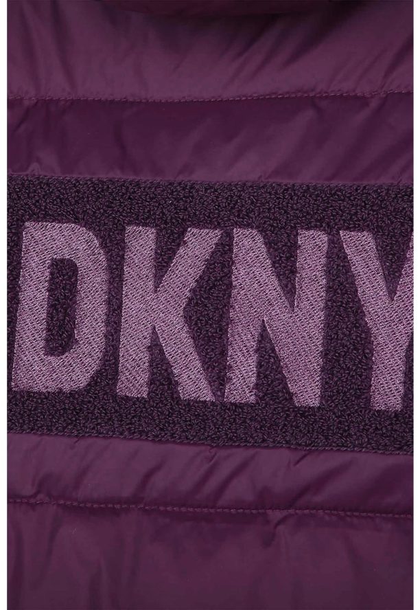 Двулицево зимно яке с качулка и капитониран дизайн DKNY