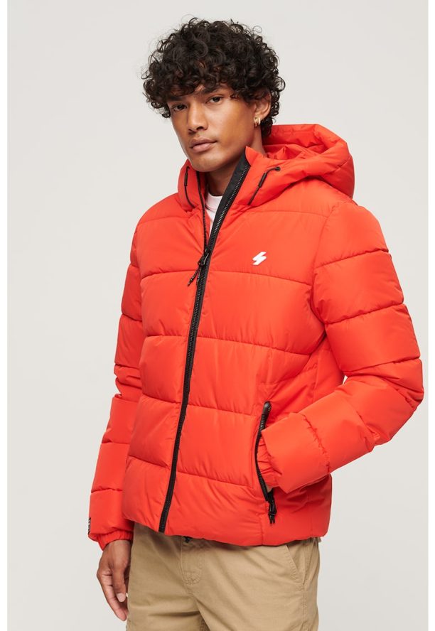 Капитонирано зимно яке Sports Puffer с качулка SUPERDRY