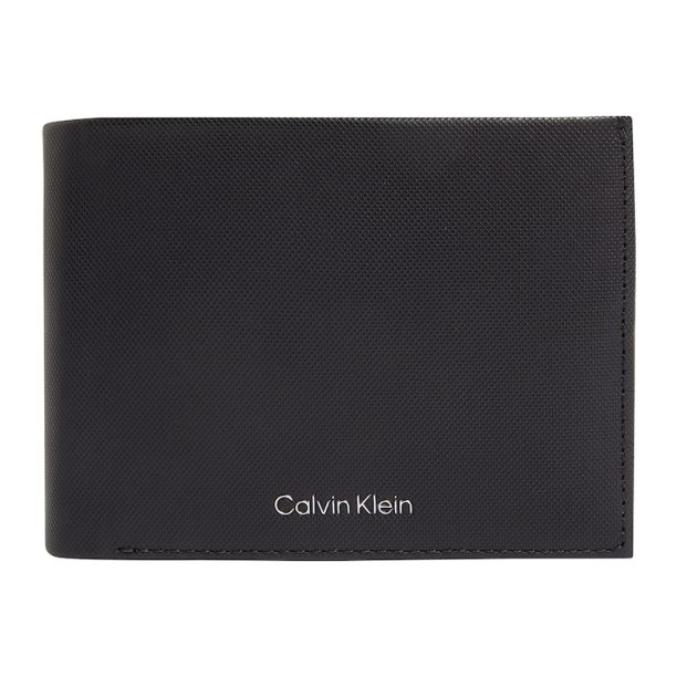 Кожен портфейл с прегъване и лого CALVIN KLEIN