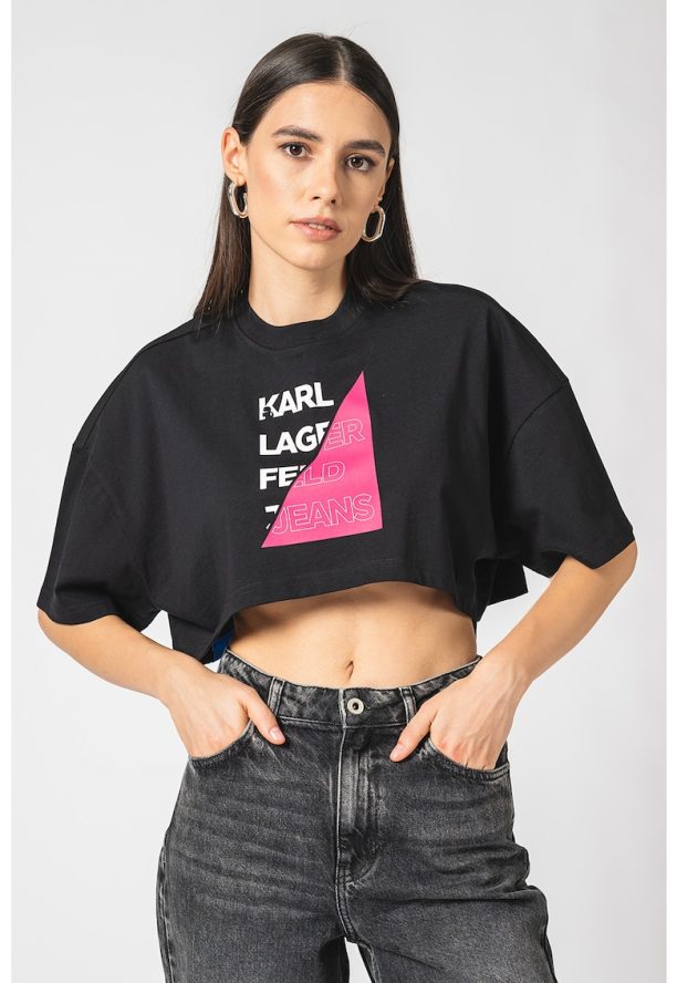 Къса тениска на лога KARL LAGERFELD JEANS