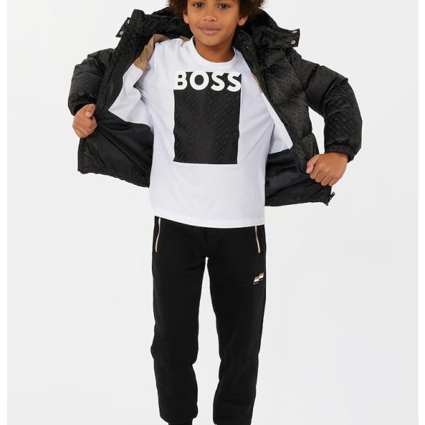 Спортен панталон с връзка и джобове с цип BOSS Kidswear