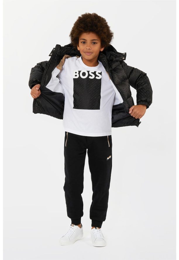 Спортен панталон с връзка и джобове с цип BOSS Kidswear