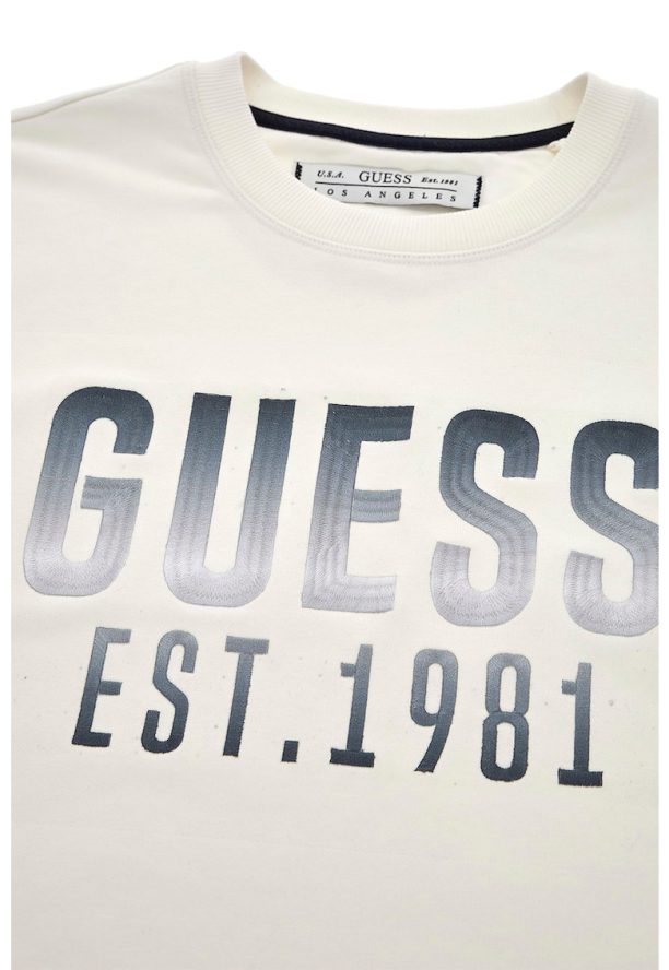 Суитшърт с овално деколте и лого GUESS JEANS