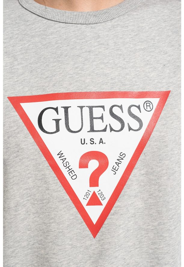 Суитшърт с овално деколте и лого GUESS JEANS