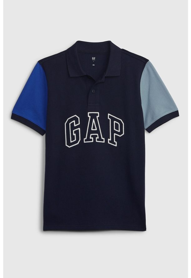 Тениска в цветен блок с яка GAP