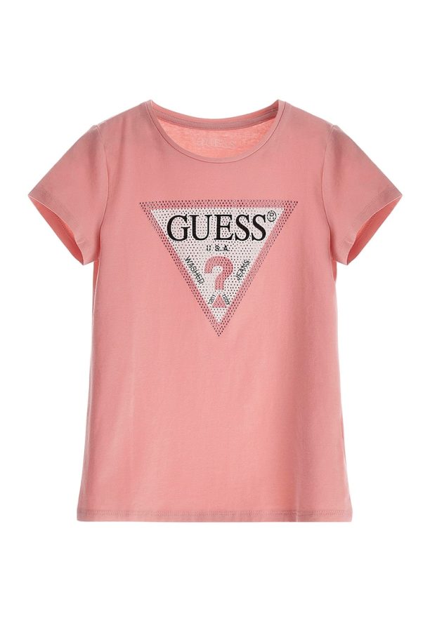 Тениска с лого и декоративни камъни GUESS JEANS