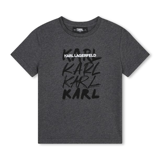 Тениска с овално деколте KARL LAGERFELD KIDS