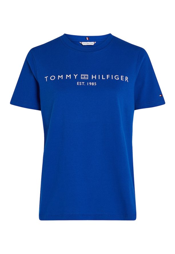 Тениска с овално деколте и лого Tommy Hilfiger