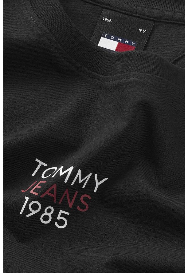 Тениска с овално деколте и лого Tommy Jeans