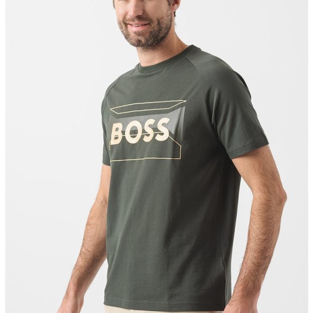 Тениска с памук и лого BOSS