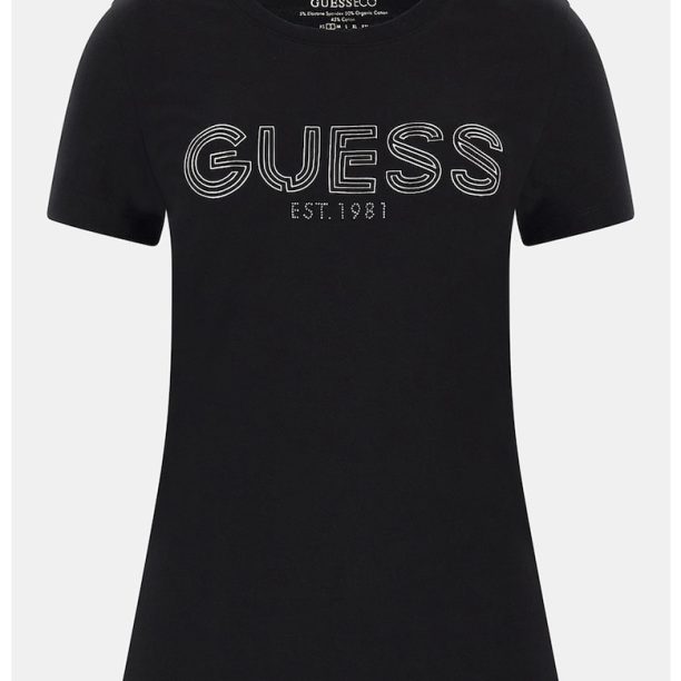 Тениска с памук с лого GUESS JEANS