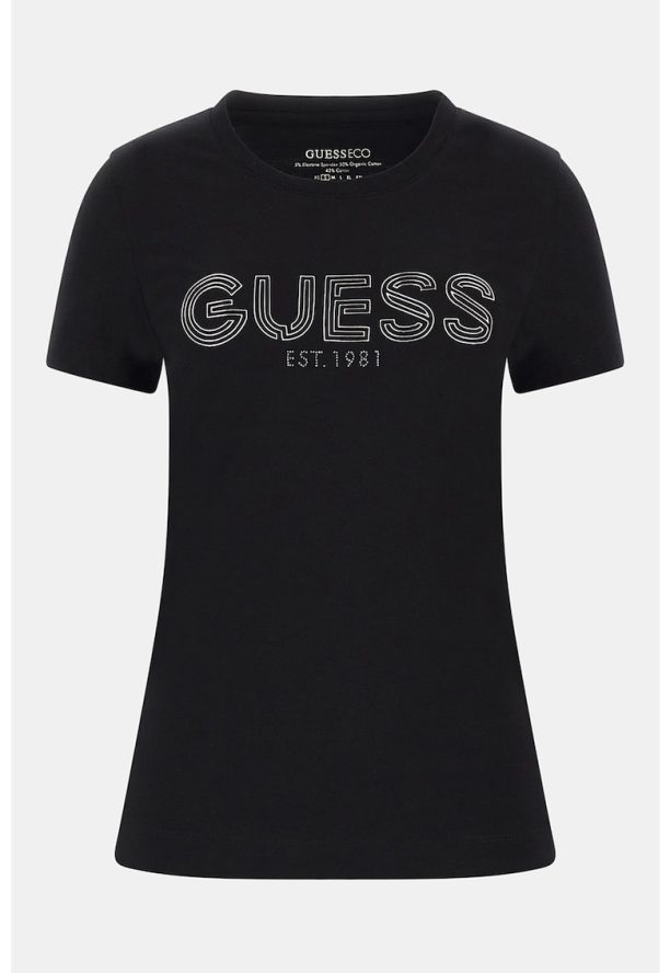 Тениска с памук с лого GUESS JEANS