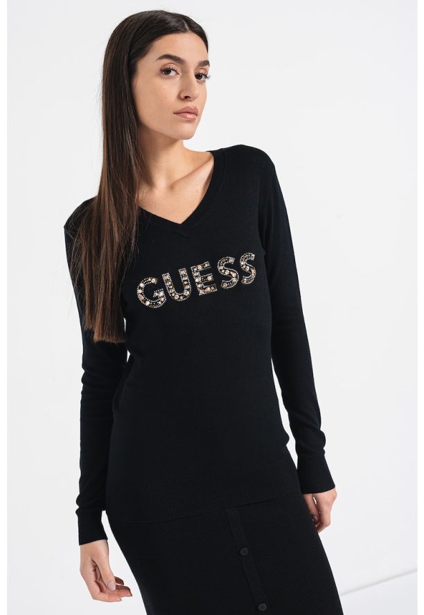 Фино плетен пуловер с висоза GUESS JEANS