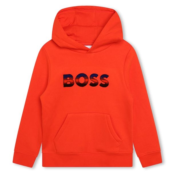 Худи с лого и джоб кенгуру BOSS Kidswear