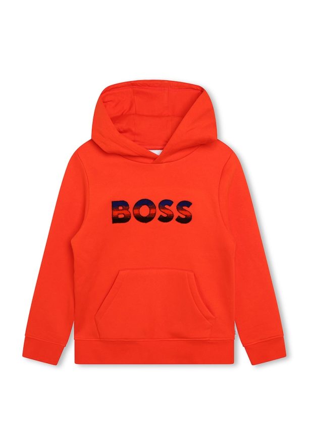 Худи с лого и джоб кенгуру BOSS Kidswear