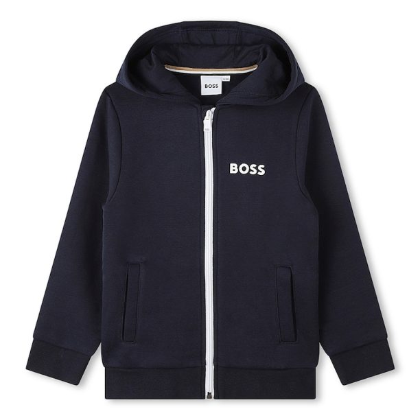 Худи с цип и странични джобове BOSS Kidswear