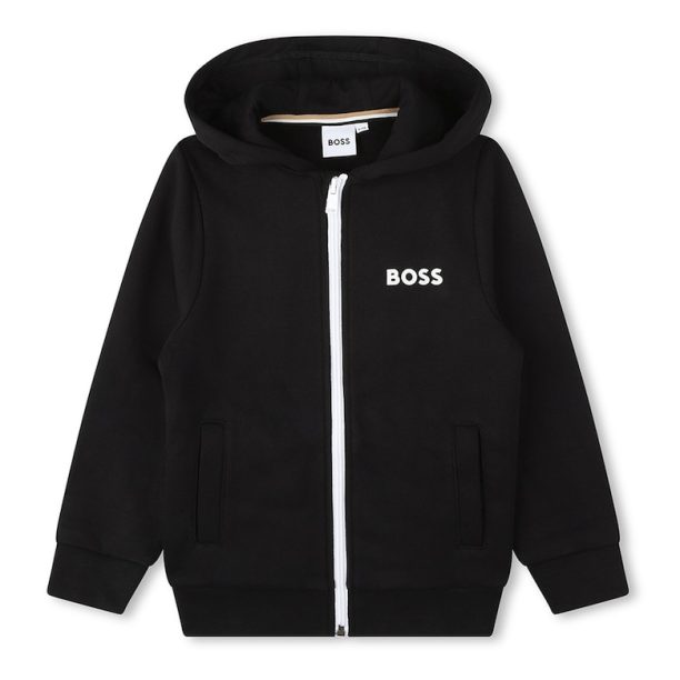 Худи с цип и странични джобове BOSS Kidswear