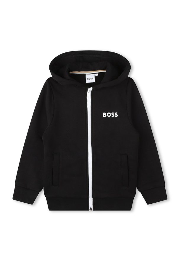 Худи с цип и странични джобове BOSS Kidswear