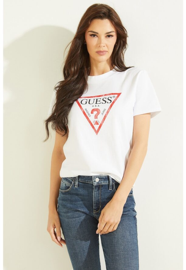 Памучна тениска с лого GUESS JEANS